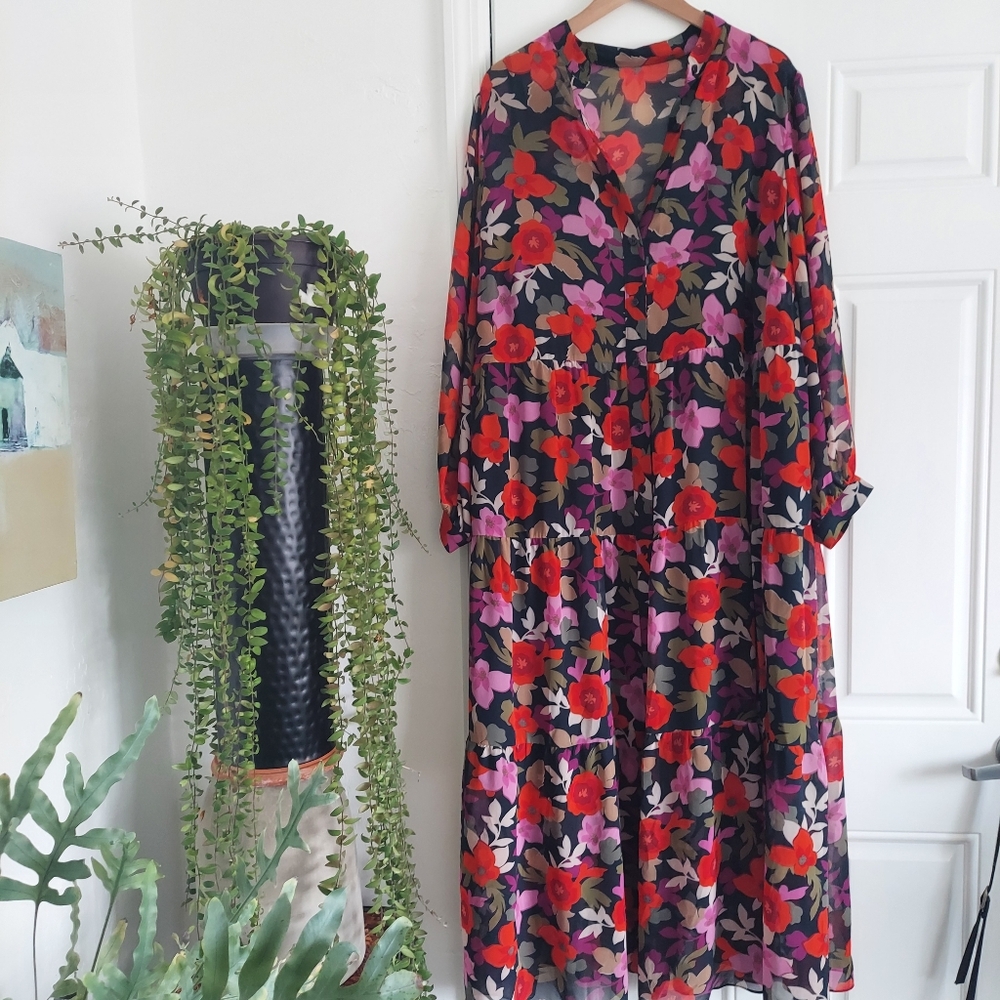 Maggie London Tasteful Floral Print Dress